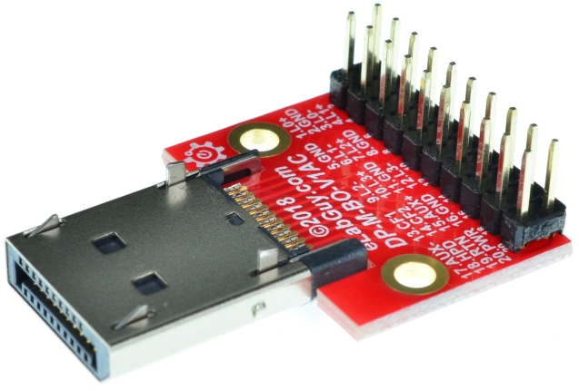 Displayport Female vertical connector Breakout Board